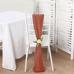 10 Terracotta Satin CHAIR SASHES Ties Bows Wedding Ceremony Reception
