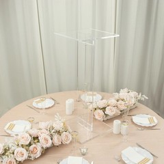 32″ Clear Acrylic Flower Display Stand Square Top and Base Party Decorations