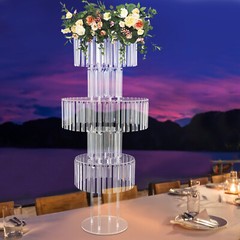 5-Tier Flower Stand for Wedding, Crystal Flower Stand