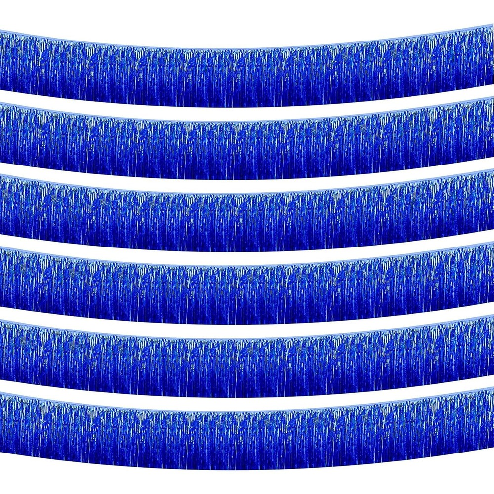 Blue Foil Fringe Garland 10FT 6packs, Metallic Foil Tinsel Fringe Banners for…