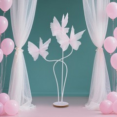 Artificial Butterfly Decorations Giant 3-head Butterfly Decoration for Wedding