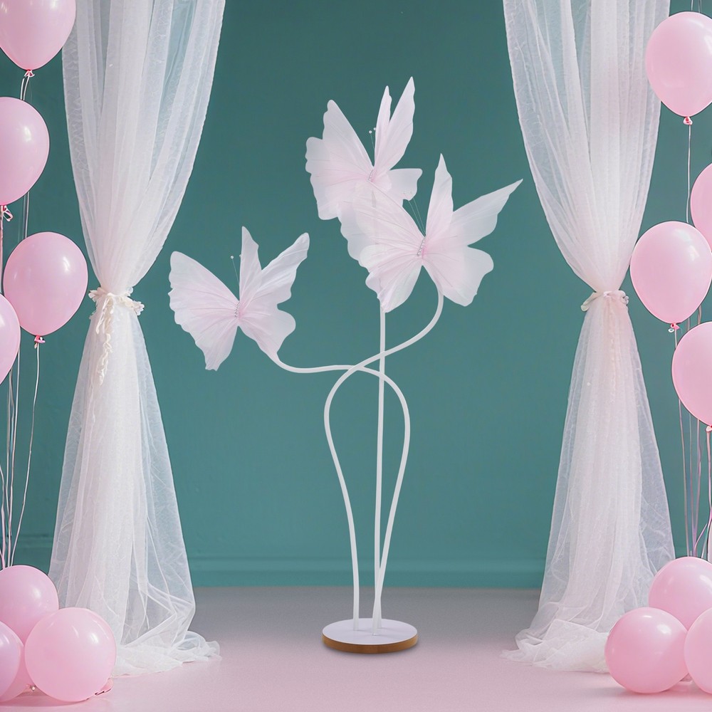Giant 3-head Artificial Butterfly Decorations, for Wedding/Party/Banquet, 3*Pink