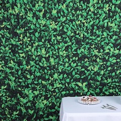 GREEN 8 ft x 8 ft Printed Vinyl Greenery Banner PHOTO BACKDROP Party Decorations