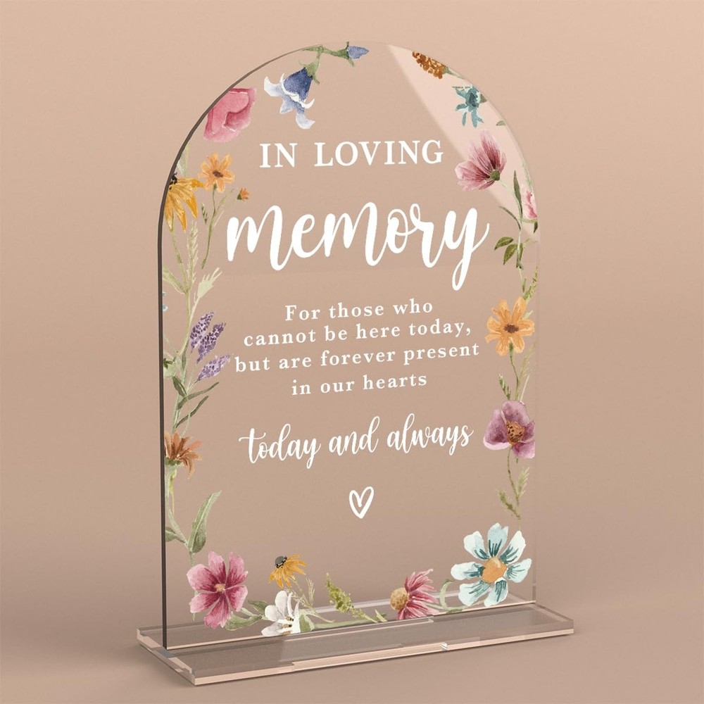 Acrylic Wedding Sign Memory Table Sign In Loving Memory Modern Calligraphy Arch