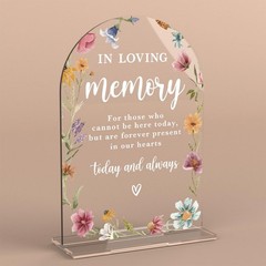 Acrylic Wedding Sign Memory Table Sign In Loving Memory Modern Calligraphy Arch