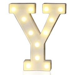 LED Marquee Letter Lights Sign, Light Up Alphabet Letter Letter Y Warm White