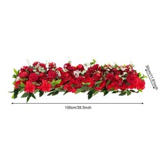 Elegant Red Floral Arrangement Row Wedding Backdrop Staircase Fence Decoration