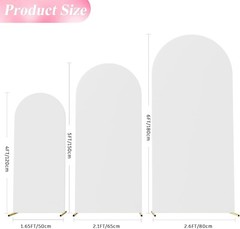 Set of 3 Spandex Wedding Arch Covers 4ft 5ft 6ft White Backdrop Decoration