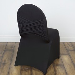 Black MADRID BANQUET CHAIR COVER with CrissCross Design Wedding SALE