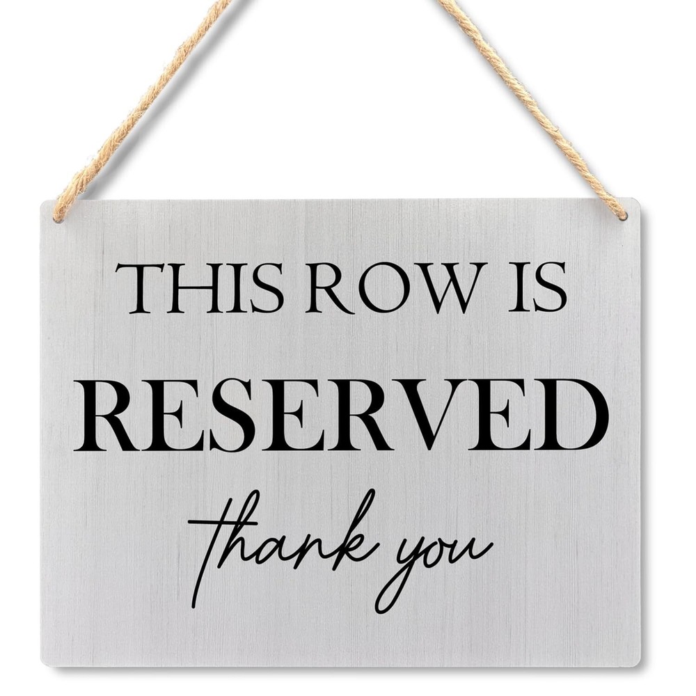 Reserved Seating Signs – This Row Is Reserved Wooden Hanging Signs for Weddin…