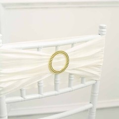 GOLD 20 Round 2″ Acrylic Rhinestones Chair Sash BUCKLES Party Event Decoration