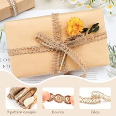 9 Rolls Jute Ribbons Burlap Lace Trim Jute Craft Ribbons for Flower Bouquets