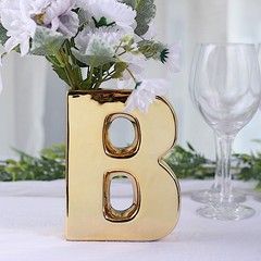 GOLD 6″ Ceramic B Symbol Flower VASE Table Centerpiece Party Events Decorations