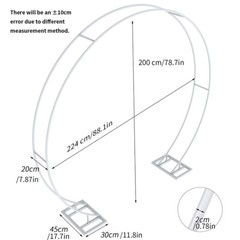 2.2M 2.4M Circle Wedding Arch Single/Double Rail Flower Balloon Garland Arch Dec