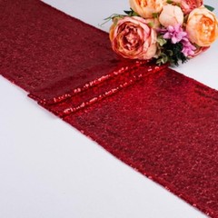 red glitter sequin table runner wedding anniversary party cake table decoration