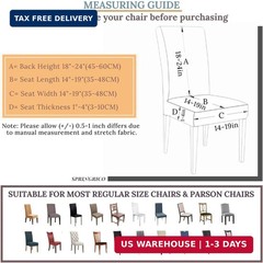 SPRINGRICO Chair Covers for Dining Room Set of 4, Stretch Dining Chair Cover, Wa