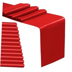 12 Pack Satin Table Runner 12 x 108 Inch Long Satin Table Runners for Red