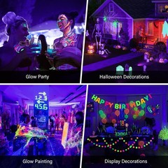 Halloween Christmas LED Black Light,1 Pack 110V Plug-in Outdoor Blacklight,12…