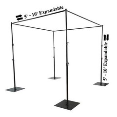 BLACK 10 ft x 10 ft Adjustable Hardware Kit Wedding Canopy Chuppah Mandap Booth