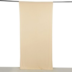 5 ft x 10 ft BEIGE 4-Way Stretch Spandex Divider Backdrop Curtain Party Wedding