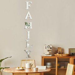 3D Acrylic Mirror Wall Decal Family Sign Letters Wall Stickers Mirror Rustic …