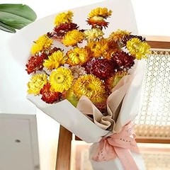 Dried Flowers Bouquet Natural Daisy – 40 PCS Multicolor Daisies Dried