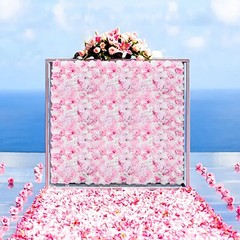Flower Wall Panel 24″ x 16″ Artificial Roses Dahlias for Wedding & Party