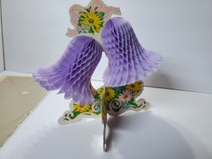 Vintage 1981 BESTILE Tissue Paper Honeycomb Wedding Bells Spring Lavender Purple