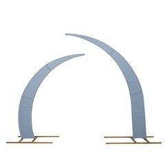 2 DUSTY BLUE Fitted Spandex Half Crescent Moon Arch BACKDROP STAND Events