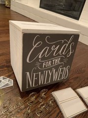 Wedding / Bridal Accessories Lot – Card Box, Table Number Holders, Signs