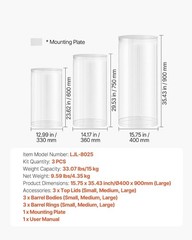 Versatile Cylinder Plinth Set – 3pcs Clear Acrylic Stands for Weddings & Parties