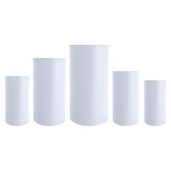 Cylinder Stands For Party-set Of 5 White Cylinder Pedestal Stand Decoration