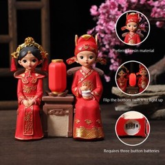 Gifts Decoration Chinese Wedding Room Resin Character Ornaments Crafts Layout
