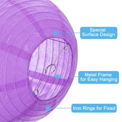 2Pcs 31x10in Jellyfish Paper Lantern, Purple