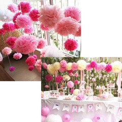 12 PCS Tissue Flowers Decorations Paper Pompoms Balls Floral Decorative