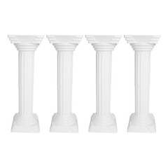 Roman Column 4 Piece Set White, Wedding Decorative Pillars Adjustable Height