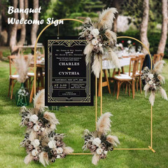 2 Pack-86.61 In. X 47.24 In. + 79.2 In. X 39.6 In. Gold Metal Wedding Arch Stand