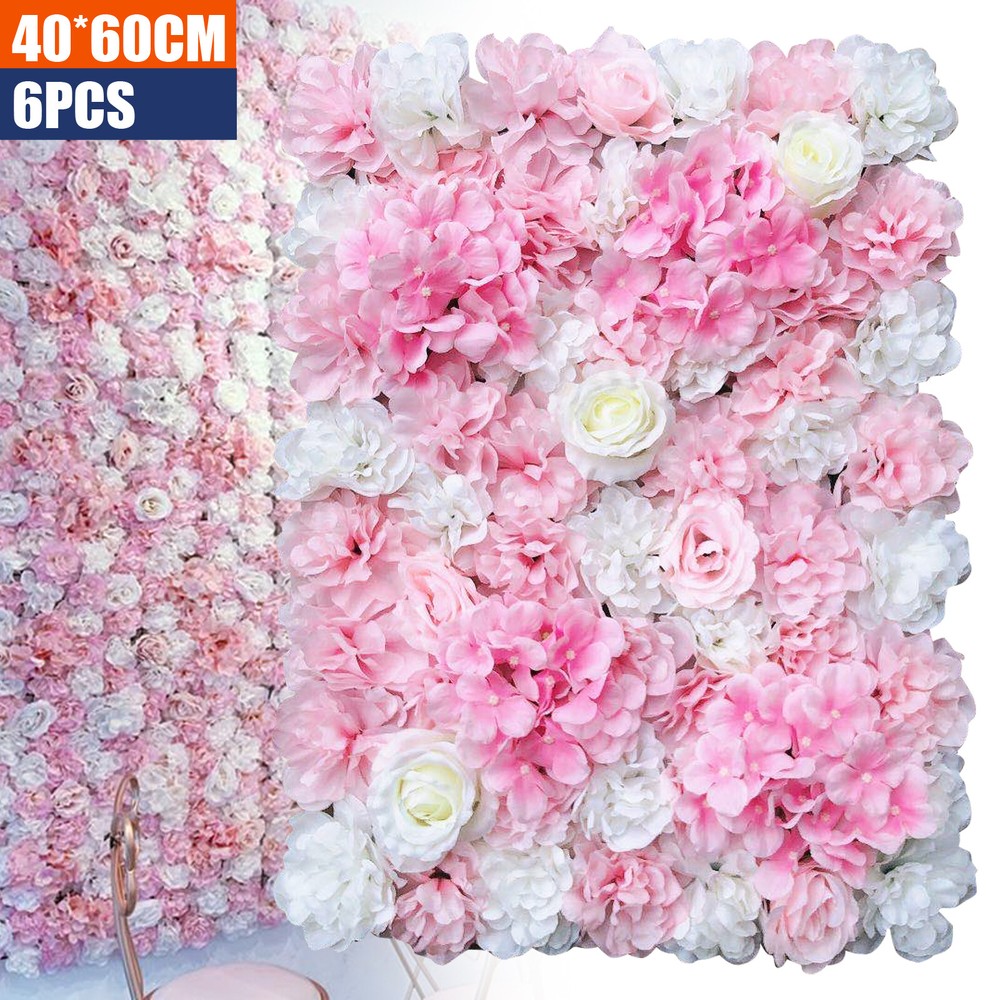 6* Premium Flower Wall Panels Artificial Wedding Decor Party Home Floral Decor