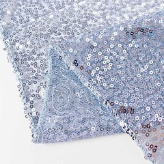 2 DUSTY BLUE 8ft x 2ft Sequined Backdrop Curtain with Rod Pockets Wedding
