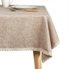 Linen Rustic Burlap Washable Tablecloth,Solid Heavy Weight Tan 55 x… Fast Ship