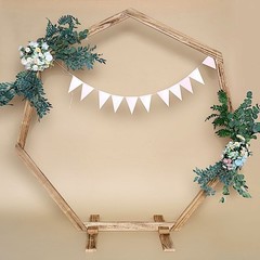 7 ft NATURAL Geometric Wood Wedding Arch Backdrop Stand Party Events Supplies