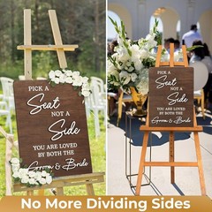 Pick A Seat Not A Side Wedding Sign Rustic Wedding Signs For Ceremony Wedding