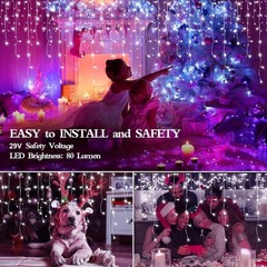 1600 LED 164FT Outdoor Christmas Lights Plug in 8 Modes with Timer Dimmable C…