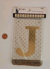Studio His and Hers Just Married Gold Shimmery Polka Dot Banner 98″L Wedding