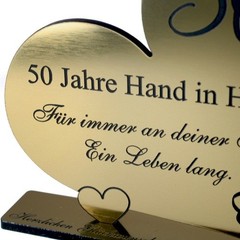 Golden Wedding Gift Wedding Anniversary 50 Years Gold Wedding Heart Decoration 10cm
