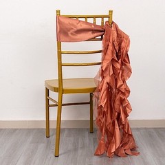 5 TERRACOTTA Curly Willow Chiffon Satin CHAIR SASHES Party Event Decorations