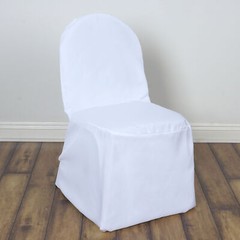10 White POLYESTER BANQUET CHAIR COVERS Wedding Party Catering Decorations