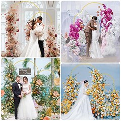 Arch Backdrop Stand and Cover Set of 2, Arch Stand with Cover 6FT,7.2FT White