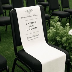 Floral Fabric Reserved In Loving Memory Wedding Seat Banner
