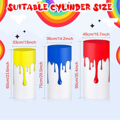 Set of 3 Paint Party Decorations Art Themed Cylinder Stand Covers Paint Splatter